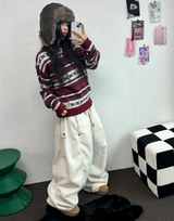 ボスサイズフリーススナップロングパンツ 🧸🩵🤍6カラー