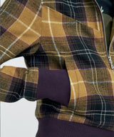 Plaid Check Flannel Zip-Up Jacket _ MUSTARD