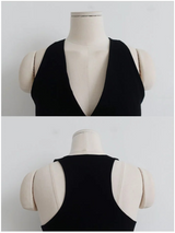 NATURAL LINEN BUTTON VEST (BROWN, BLACK 2COLORS!)