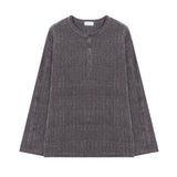 LMN St. リブド 3 バートンヘンリーネックロングスリーブ (4 colors)