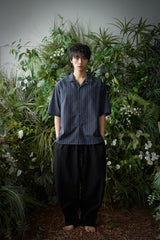 ストライプ L-C テーラード 1/2 シャツ (Navy)