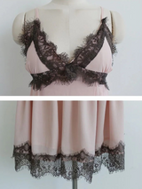 PINKBOM BLUSH LACE MINI DRESS