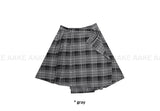 PLAID LAYERED WRAP SKIRT