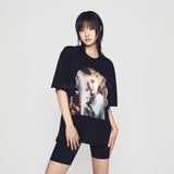 24FW ウェーブヘアカットハグガールベビーフェイス半袖Tシャツ (OVERSEAS EXCLUSIVE) ブラック