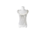 Rie Stripe Button Puff Short Sleeve T-Shirt
