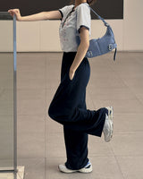 Linta denim buckle hobo bag