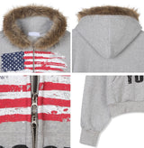 Ika Flag Fur Hood Zip Up