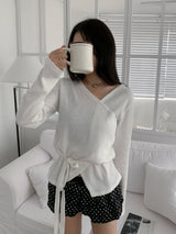 Lauren Ribbed Strap Long Sleeve Wrap (4 Colors)