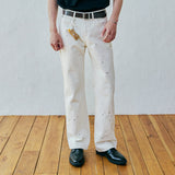 97 lc splatter bootscut denim pants ecru