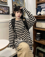 ストライプルースリネンTシャツ