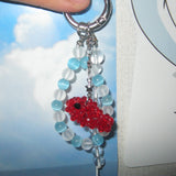 Red goldfish gemstone key ring
