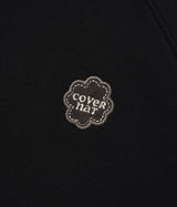 Women’s Oversized Clover Heart Raglan Hooded Zip-Up Black
