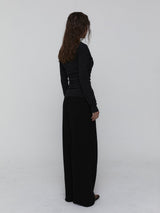 Side Shirring Stripe Top_Charcoal