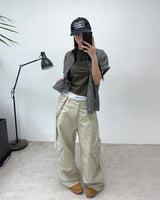 ルアティ クロップ チェック シャツ