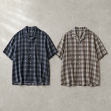 Mist Plaid Open-Collar Shirt