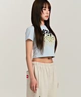 939 SMASHED LOGO CROP TOP (SKY BLUE)
