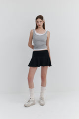 【MADE】 2Way Roll-Up Drape Skirt_Black