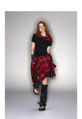 2025 Spring/Summer New Punk Style Plaid Patchwork Dress