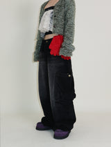 Square pocket balloon fit corduroy pants
