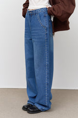 (W) Note Stud Denim