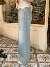 MR Washed Denim Wide Pants