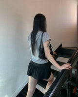 Eyelet low skirt pants