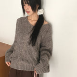 [MD Pick 💞] ケピツイストオフショルダーVネックニット