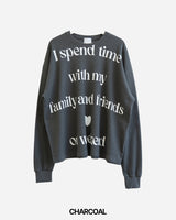 Spend Lettering Waffle Long Sleeve
