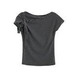 Noel Asym Stripe Ribbon Top