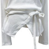 Lauren Ribbed Strap Long Sleeve Wrap (4 Colors)