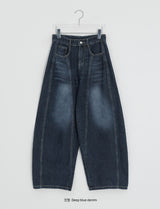 Kepan Lettering Wide Denim Pants