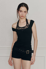 VIOLA BELTED SHORTS black