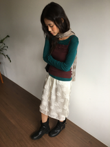 [SET]Sepia Lace T-shirt + Scarf (2color)