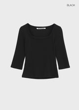 [MADE] Chofrin Square-Neck 7-Length T-Shirt