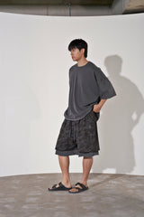 VINTAGE CAMO LAYERED 1/2 PANTS (Charcoal)