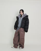 アウトストリングウィンターハイネックダックダウンパッド入りジャケット (Light Padded)