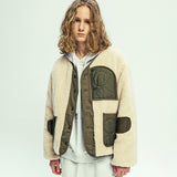 リバーシブル キルト&フリースライナージャケット olive khaki