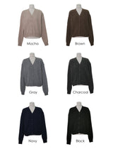 Pastel V-neck Alpaca Wool Cardigan (12color)
