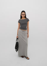 [B-BASIC] ベーシックリブボートネック半袖Tシャツ (2 SIZE)