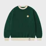 [UNISEX] クリームフラワードットカラーブロックマントゥマン