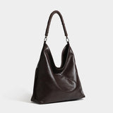 Volume Ruched Soft Leather Hobo Shoulder Bag