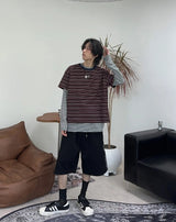 エーダーストライプ半袖Tシャツ