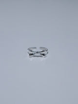925silver Glossy ribbon silver ring