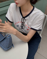 Trow printed short-sleeved T-shirt