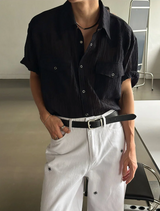 [S/S] Western シースルーリンクルシャツ(3color)
