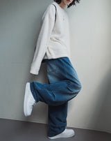 Maxis banding wide denim pants