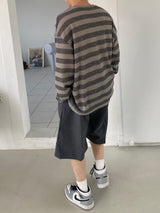 Nylon wide banding half pants 2C