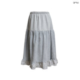 (2color) Line Dot Frill Skirt