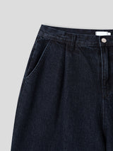 Or one-tuck burmuda denim 2color