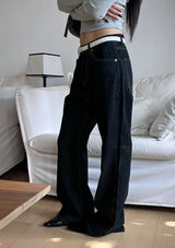 [Unisex] Black golgi flare denim pants